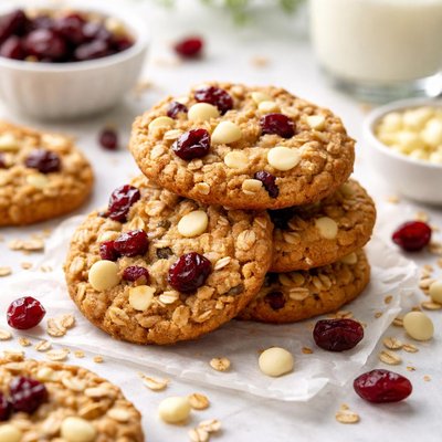 Image of White Chocolate Chip Cranberry Oatmeal Cookies