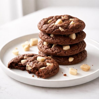 Image of White Chocolate Chunk Macadamia Nut Brownie Cookies