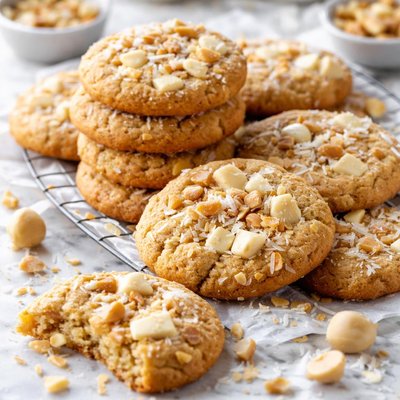 Image of White Chocolate Coconut Macadamia Cookies