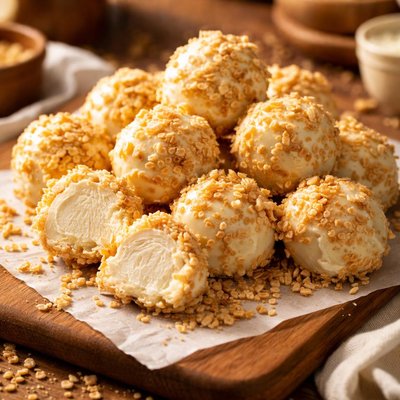 Image of White Chocolate Covered Ice Cream Crunch Balls