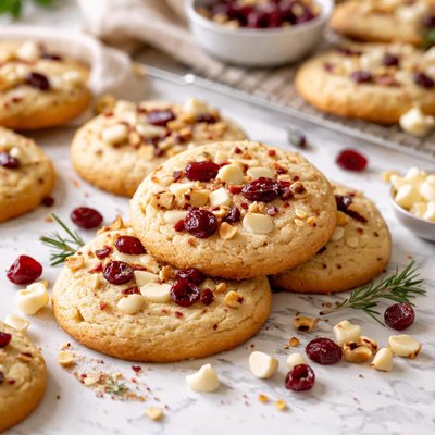 Image of White Chocolate Cranberry Hazelnut Sugar Cookies