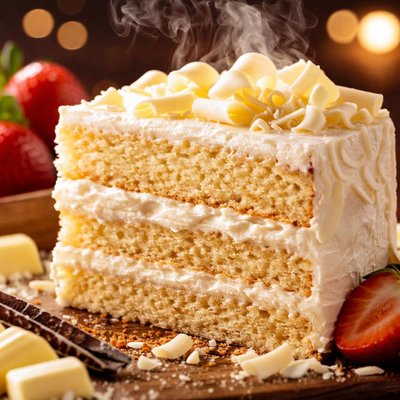 Image of White Chocolate Genoise Italian Sponge Cake
