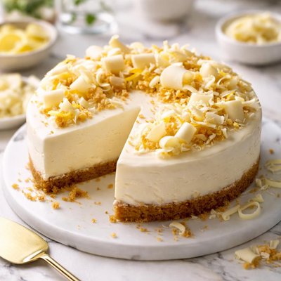 Image of White Chocolate Ginger Cheesecake