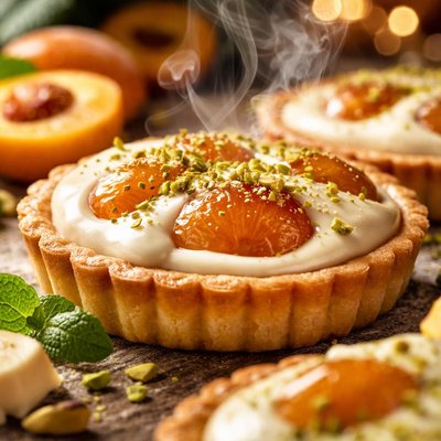 Image of White Chocolate Glazed Apricot Tarts