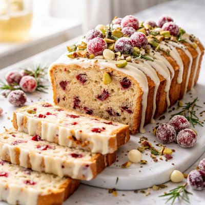 Image of White Chocolate Iced Cranberry Bread