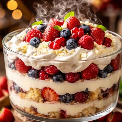 Image of White Chocolate Irish Cream Berry Trifle