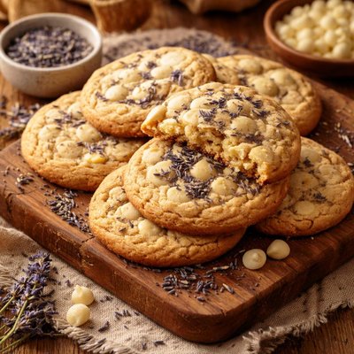 Image of White Chocolate Lavender Cookies