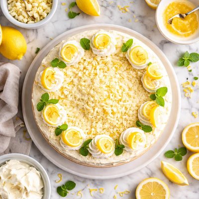 Image of White Chocolate Lemon Cream Cake