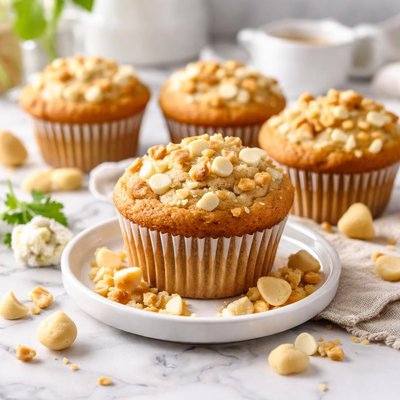 Image of White Chocolate Macadamia Muffins