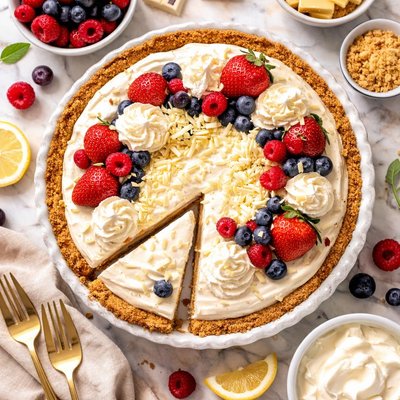 Image of White Chocolate No Bake Cheesecake Pie