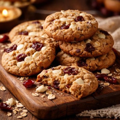Image of White Chocolate Oatmeal Cranberry Cookies