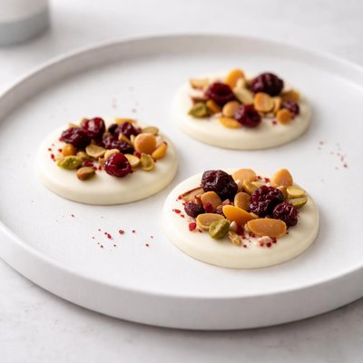 Image of White Chocolate Palettes with Dried Fruit and Nuts