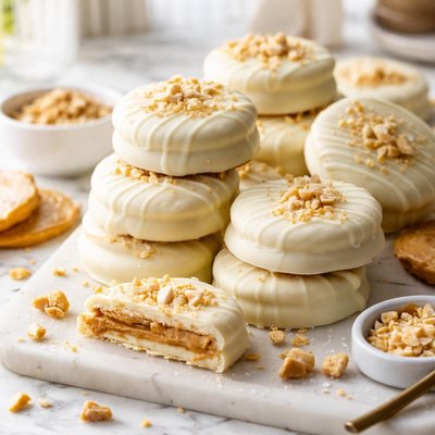 Image of White Chocolate Peanut Butter Ritz Cracker Cookies