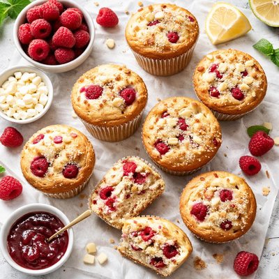 Image of White Chocolate Raspberry Muffins