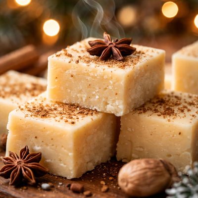 Image of White Christmas Holiday Eggnog Fudge