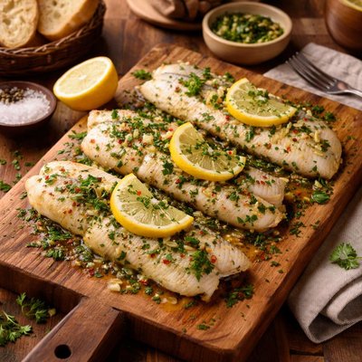 Image of White Fish in Herbed Butter