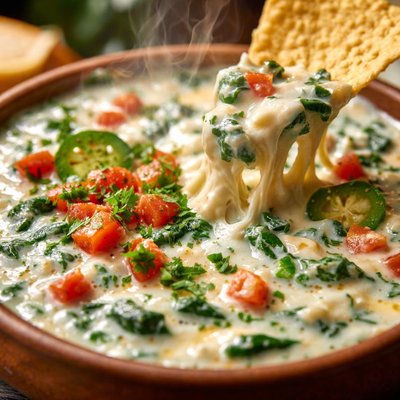 Image of White Mexican Cheese Spinach Cheese Dip