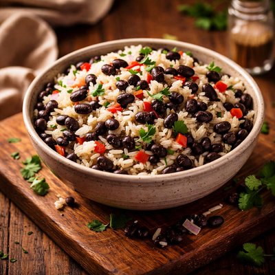 Image of White Rice with Black Beans