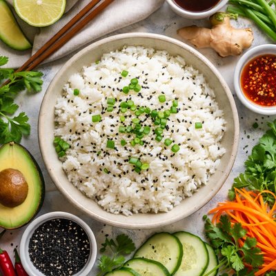 Image of White Rice with Black Sesame Seeds