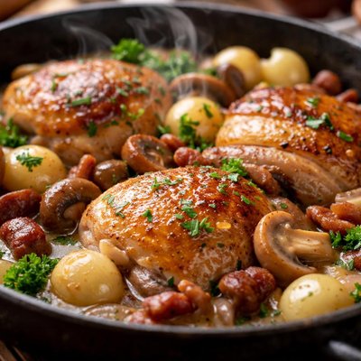 Image of White Wine Coq Au Vin