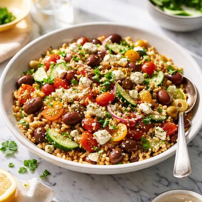 Image of Whole Grain Feta and Olive Salad