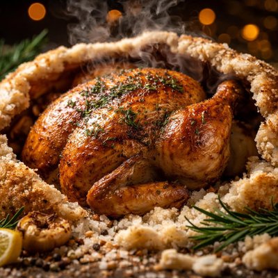 Image of Whole Roasted Chicken in Salt Crust