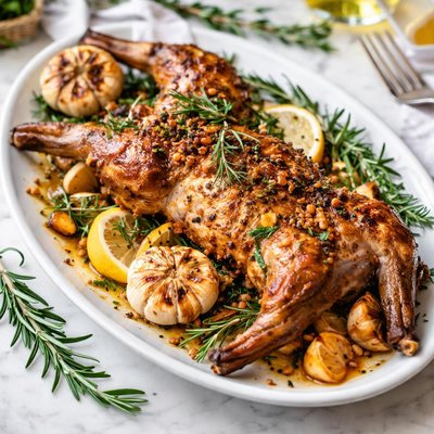 Image of Whole Roasted Rabbit with Garlic Rosemary and Coriander