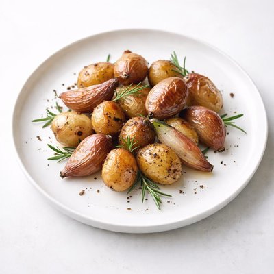 Image of Whole Roasted Shallots and Potatoes with Rosemary