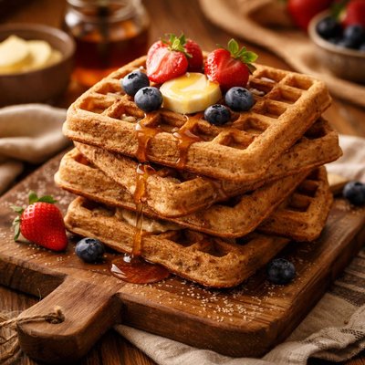 Image of Whole Wheat and Flax Waffles
