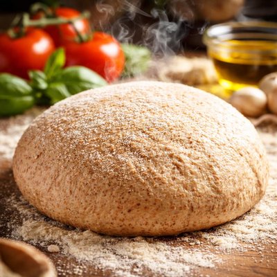 Image of Whole Wheat and Semolina Flour Pizza Dough
