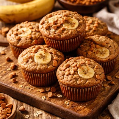 Image of Whole Wheat Banana Butterscotch Muffins