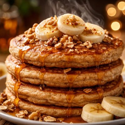 Image of Whole Wheat Banana Nut Pancakes