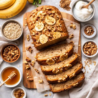 Image of Whole Wheat Banana Walnut Bread with Coconut Oil