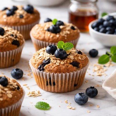 Image of Whole Wheat Blueberry Muffins Vegan