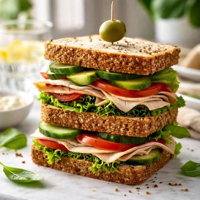 Image of High Protein Whole Wheat Bread Sandwich