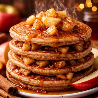 Image of Whole Wheat Cinnamon Apple Pancakes