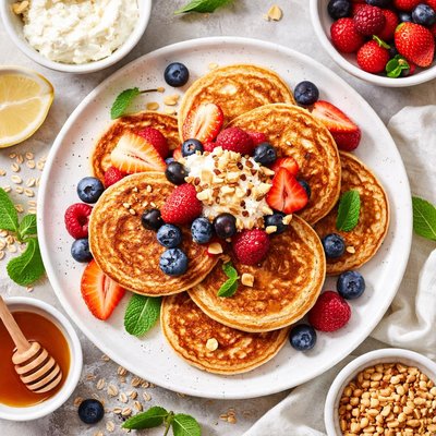 Image of Whole Wheat Cottage Cheese Pancakes