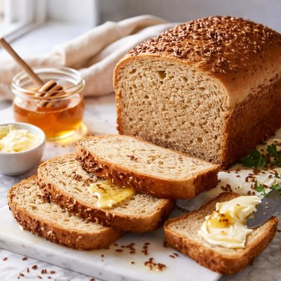Image of Whole Wheat Flax Honey Bread Machine Bread