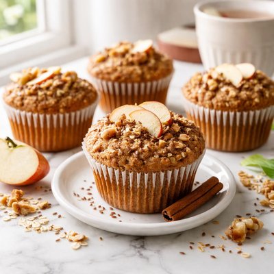 Image of Whole Wheat Flax N Apple Muffins