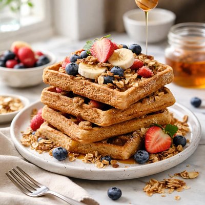 Image of Whole Wheat Granola Waffles