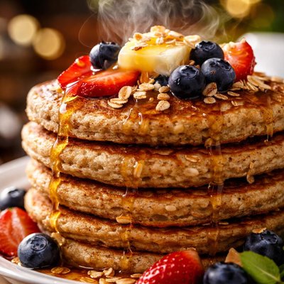 Image of Whole Wheat Oatmeal Pancakes Gourmet Magazine