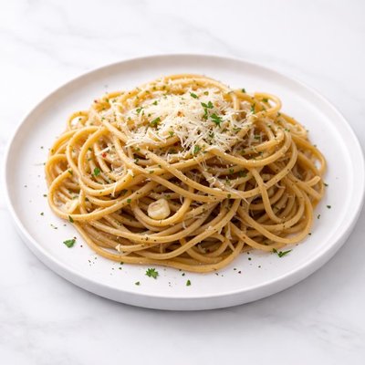 Image of Whole Wheat Pasta with Olive Oil Garlic and Fat Free Parmesan