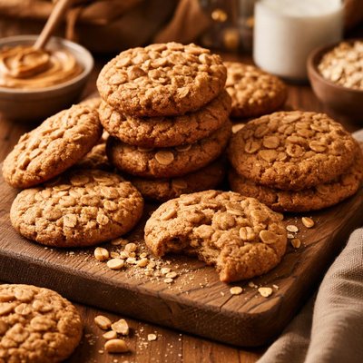 Image of Whole Wheat Peanut Butter Oatmeal Cookies