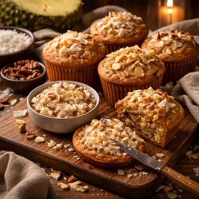 Image of Whole Wheat Pina Colada Muffins W Coconut Pecan Butter