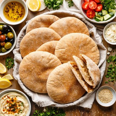 Image of Whole Wheat Pita Bread for Bread Machine