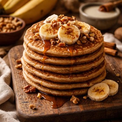 Image of Whole Wheat Soymilk Banana Pancakes