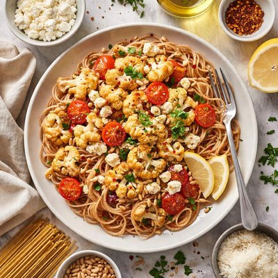 Image of Whole Wheat Spaghetti with Cauliflower and Feta