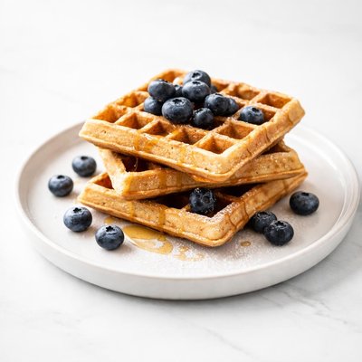 Image of Whole Wheat Waffles with Blueberries