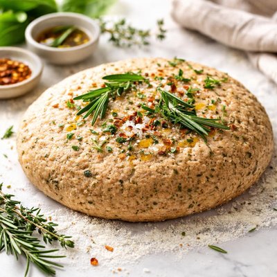 Image of Whole Wheat Yeast Free Herbed Pizza Dough