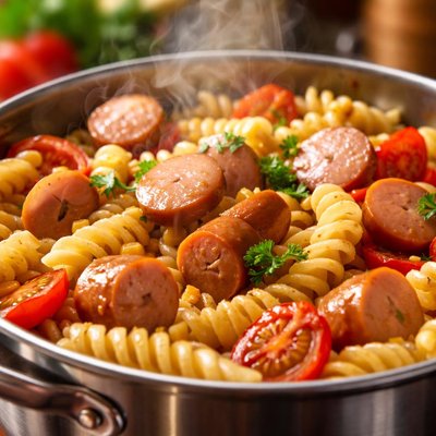 Image of Wiener and Pasta Pot